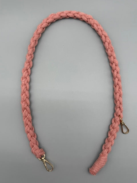 Hera Bag handgefertigter Tragegriff/Schulterriem in Blush in 1,5 cm Dm.