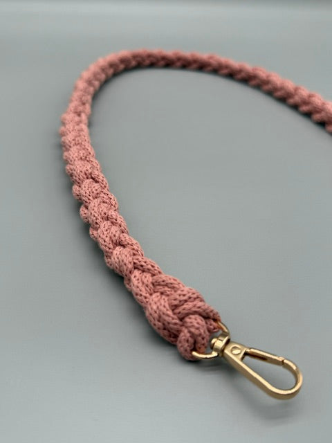 Hera Bag handgefertigter Tragegriff/Schulterriem in Blush in 1,5 cm Dm.