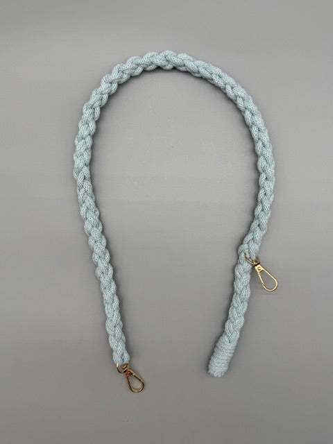 Hera Bag handgefertigter Tragegriff/Schulterriem in Misty Blue in 1,5 cm Dm.