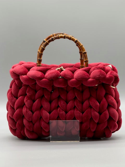 Hera Bag Premium Samt Rubinrot