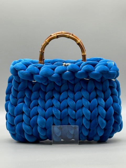 Hera Bag Premium Samt Saphirblau