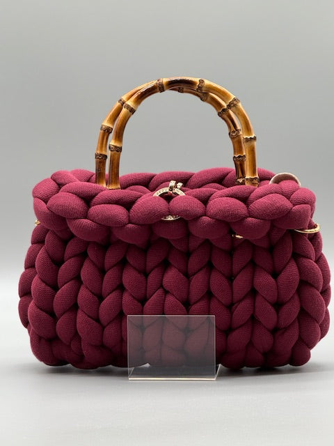 Hera Bag Premium Baumwollgarn Weinrot