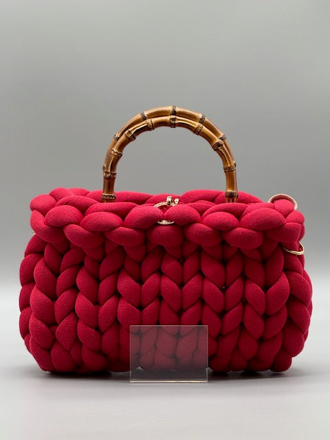 Hera Bag Premium Baumwollgarn Rubinrot