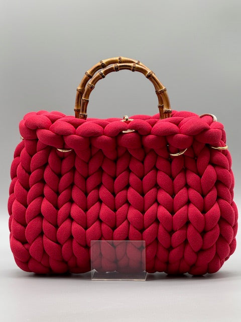 Hera Bag Premium Baumwollgarn Rubinrot