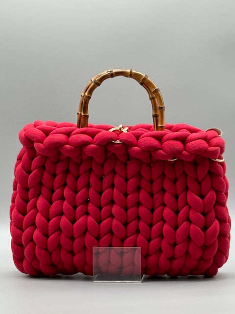 Hera Bag Premium Baumwollgarn Rubinrot