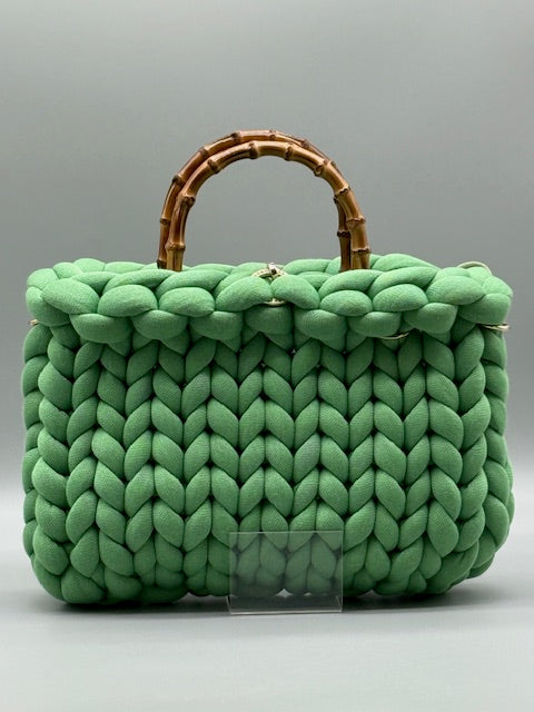 Hera Bag Premium Baumwollgarn Maigrün