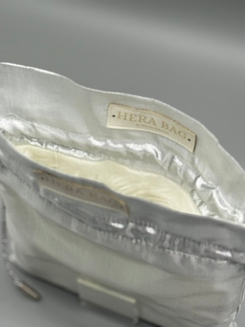 Wende-Innentasche für die Hera Bag Sparkly Silber/Kunstfell