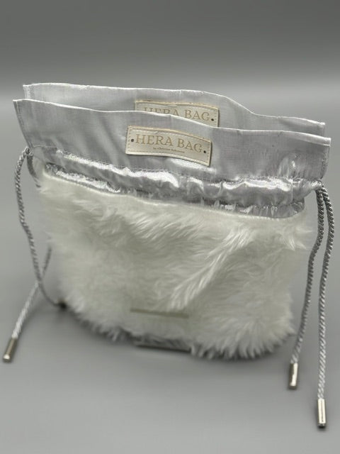 Wende-Innentasche für die Hera Bag Sparkly Silber/Kunstfell