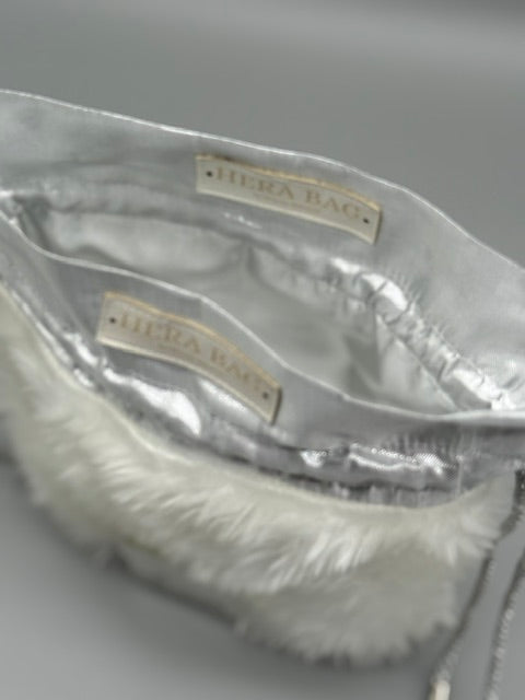 Wende-Innentasche für die Hera Bag Sparkly Silber/Kunstfell